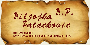 Miljojka Palačković vizit kartica